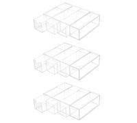 Ujjdwiurgh Lot de 3 organiseurs en acrylique transparent avec 4 tiroirs coulissants pour scrapbooking et loisirs créatifs