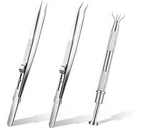 Ujjdwiurgh Lot de 3 pinces à épiler en acier inoxydable pour petites pièces
