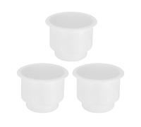 Ujjdwiurgh Lot de 3 porte-gobelets encastrés en plastique avec drain pour bateau, voiture, camping-car, blanc