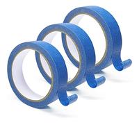 Ujjdwiurgh Lot de 3 rouleaux de ruban adhésif de peintre bleu pour peinture murale, finition des bords - 2,5 cm x 20,9 m - Bleu