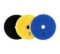 Ujjdwiurgh Lot de 3 tampons de polissage flexibles humides et secs de 100 mm en 3 étapes pour pierre et marbre