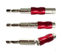 Ujjdwiurgh Lot de 3 tiges d'extension directionnelles incurvées rouges hexagonales pour perceuse à vis magnétique - Adaptateur universel