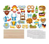 Ujjdwiurgh Lot de 30 accessoires colorés traditionnels allemands pour photomaton de la bière Oktoberfest