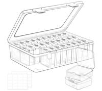 Ujjdwiurgh Lot de 30 boîtes de rangement en plastique pour petites perles, mini conteneurs transparents avec couvercle à charnière et étiquette
