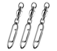 Ujjdwiurgh Lot de 30 clips de vitesse de pêche à changement rapide, émerillons à roulement à billes, émerillons de pêche type 2