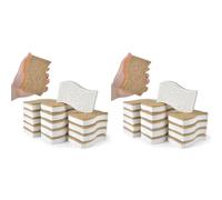 Ujjdwiurgh Lot de 30 éponges naturelles écologiques pour vaisselle - Éponge de cuisine biodégradable avec brosse compostable à la noix de coco