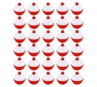 Ujjdwiurgh Lot de 30 flotteurs de pêche de 2,5 cm, avec bouton poussoir, rouge et blanc, flotteur de pêche et flotteurs