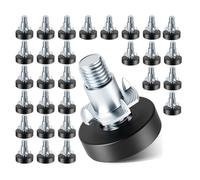 Ujjdwiurgh Lot de 30 patins de pieds de meubles en plastique noir réglables