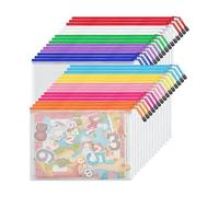 Ujjdwiurgh Lot de 30 pochettes étanches en maille avec fermeture éclair - Format A4 - 10 couleurs