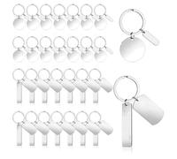 Ujjdwiurgh Lot de 30 porte-clés vierges en acier inoxydable à graver soi-même