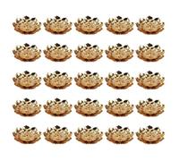 Ujjdwiurgh Lot de 30 porte-encens en alliage de zinc - Anti-déversement de cendres - Lotus doré