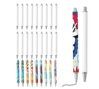 Ujjdwiurgh Lot de 30 stylos de sublimation vierges avec film rétractable, en aluminium, pour bricolage, bureau, école