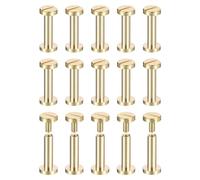 Ujjdwiurgh Lot de 30 vis Chicago en laiton - 15 x 8 mm - Vis plates à l'arrière - Rivets de fixation pour bricolage