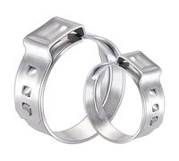 Ujjdwiurgh Lot de 35 colliers de serrage PEX de 1,27 cm en acier inoxydable, anneau de sertissage Pex, collier de serrage à oreille unique pour raccords de tuyaux Pex