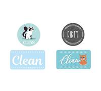 Ujjdwiurgh Lot de 4 aimants pour lave-vaisselle « Clean Dirty Sign Shutter Only Changes » Double face Flip Dishes Clean Dirty Sign Easy to Use