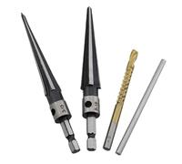 Ujjdwiurgh Lot de 4 alésoirs coniques en acier au carbone à tige hexagonale pour le travail du bois
