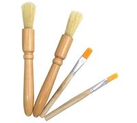 Ujjdwiurgh Lot de 4 brosses de nettoyage avec manche en bois pour nettoyer le moulin à café