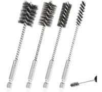 Ujjdwiurgh Lot de 4 Brosses Métalliques pour Perceuse en Acier Inoxydable 3/8 Pouce, 1/2 Pouce, 3/4 Pouce, 7/8 Pouce, pour Orifices de Perçage, Tubes, Roulements