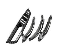 Ujjdwiurgh Lot de 4 caches de poignée de porte de fenêtre intérieure de voiture pour E70 E71 E72 X5 X6 2007-2014 en fibre de carbone