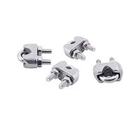 Ujjdwiurgh Lot de 4 colliers de serrage en acier inoxydable pour câbles métalliques de 4 mm