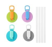 Ujjdwiurgh Lot de 4 couvercles de rechange anti-éclaboussures avec pailles, couvercle de tasse à soda pour jus de fruits, accessoires de bouteille