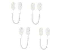 Ujjdwiurgh Lot de 4 crochets anti-perte pour télécommande - Pour cordon de sécurité - Multi-usage - Blanc