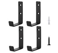 Ujjdwiurgh Lot de 4 crochets robustes en forme de J - Crochets de garage - Crochets muraux en métal pour rangement d'outils - Garage, camion et maison