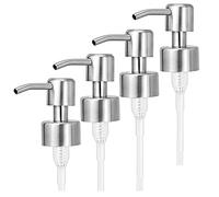 Ujjdwiurgh Lot de 4 distributeurs de savon à pompe de rechange en acier inoxydable pour bouteilles à col standard 28/400 pour salle de bain