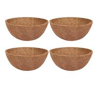 Ujjdwiurgh Lot de 4 doublures de panier suspendu en noix de coco - 25,4 cm - Robustes et ronds pour pots de fleurs - Pièces de rechange parfaites - 100 % naturel