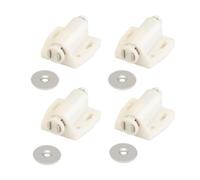 Ujjdwiurgh Lot de 4 ferme-portes de placard à aimant simple Blanc