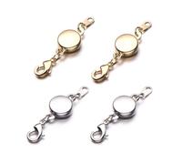 Ujjdwiurgh Lot de 4 fermoirs magnétiques pour collier, bracelet, fermoir mousqueton à visser, boucle de connexion pour bracelet, facile à utiliser