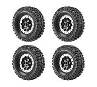 Ujjdwiurgh Lot de 4 Jantes de Moyeu de Roue en MéTal et de Pneus en Caoutchouc pour C14 C24 B14 B24 B36 MN D90 MN99S PièCes de Mise à Niveau de Voiture TéLéCommandéE, 2