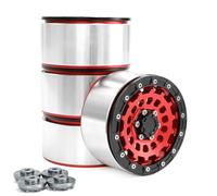 Ujjdwiurgh Lot de 4 jantes en alliage d'aluminium de 6,6 cm avec combinaison de 17 mm et 12 mm Rouge