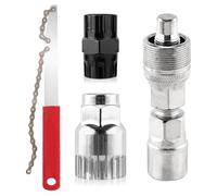 Ujjdwiurgh Lot de 4 outils de réparation de vélo - Cassette de roue libre - Anneau de verrouillage - Extracteur de manivelle - Clé à chaîne pour vélo de route et VTT