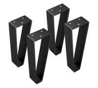 Ujjdwiurgh Lot de 4 pieds de meubles en métal noir avec un nouveau design moderne pour pieds de canapé, avec vis de support réglables