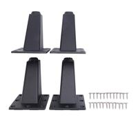 Ujjdwiurgh Lot de 4 pieds de meubles réglables en alliage d'aluminium épais de 8 cm, pieds d'armoire, canapé, lit, meuble TV, noir