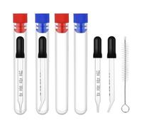 Ujjdwiurgh Lot de 4 pipettes compte-gouttes en verre de 1 ml avec mesures courbées et droites, pipettes calibrées pour essentiels