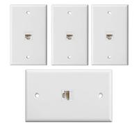 Ujjdwiurgh Lot de 4 Plaques Murales Ethernet 1 Port, Plaque Murale Jack avec Insert de Coupleur RJ45 à