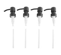 Ujjdwiurgh Lot de 4 pompes de rechange pour distributeur de savon en acier inoxydable avec revêtement en métal noir pour bouteilles rondes Boston standard de 236,8 g/473,6 g
