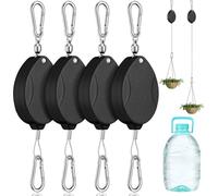 Ujjdwiurgh Lot de 4 Poulies pour Plantes Suspendues, Cintres Rétractables Robustes, Crochets D'Escalade Réglables pour Paniers de Jardin