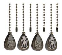 Ujjdwiurgh Lot de 4 Rallonges de Chaîne de Traction pour Ventilateur de Plafond en Bronze, Chaînes de Traction Classiques en Forme de Goutte pour Ventilateurs de Plafond et Luminaires