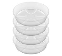 Ujjdwiurgh Lot de 4 Soucoupes Transparentes pour Plantes de 25,4 cm en Plastique Épais pour Pot de Fleurs pour Jardin Intérieur et Extérieur