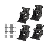 Ujjdwiurgh Lot de 4 Supports Pliants, Charnière Autobloquante avec Vis pour Pieds de Table Pliants, Support D'Extension de Verrouillage pour Pieds de Lit