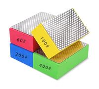 Ujjdwiurgh Lot de 4 tampons de polissage à la main pour bois, carrelage, verre, pierre (grain 60/100/200/400)