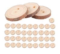Ujjdwiurgh Lot de 40 rondelles de bois naturel brut de 3 à 4 cm avec écorce d'arbre pour loisirs créatifs, décoration de fête