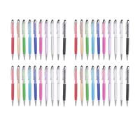 Ujjdwiurgh Lot de 40 stylos à bille en cristal brillant 2 en 1 - Stylet fin à encre gel noire pailletée