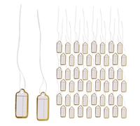 Ujjdwiurgh Lot de 400 étiquettes de prix vierges en papier pour bijoux avec ficelle de suspension - 25 mm x 13 mm
