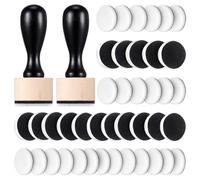 Ujjdwiurgh Lot de 42 mini outils d'encre, comprend 2 mini outils ronds et 40 tampons en mousse de rechange pour dessiner des mélanges de bavures