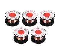 Ujjdwiurgh Lot de 5 bobines de fil à souder en cuivre émaillé 0,1 mm de diamètre