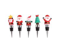 Ujjdwiurgh Lot de 5 bouchons de bouteille de vin, bouchons décoratifs de Noël, bouchons réutilisables pour bouteille de vin